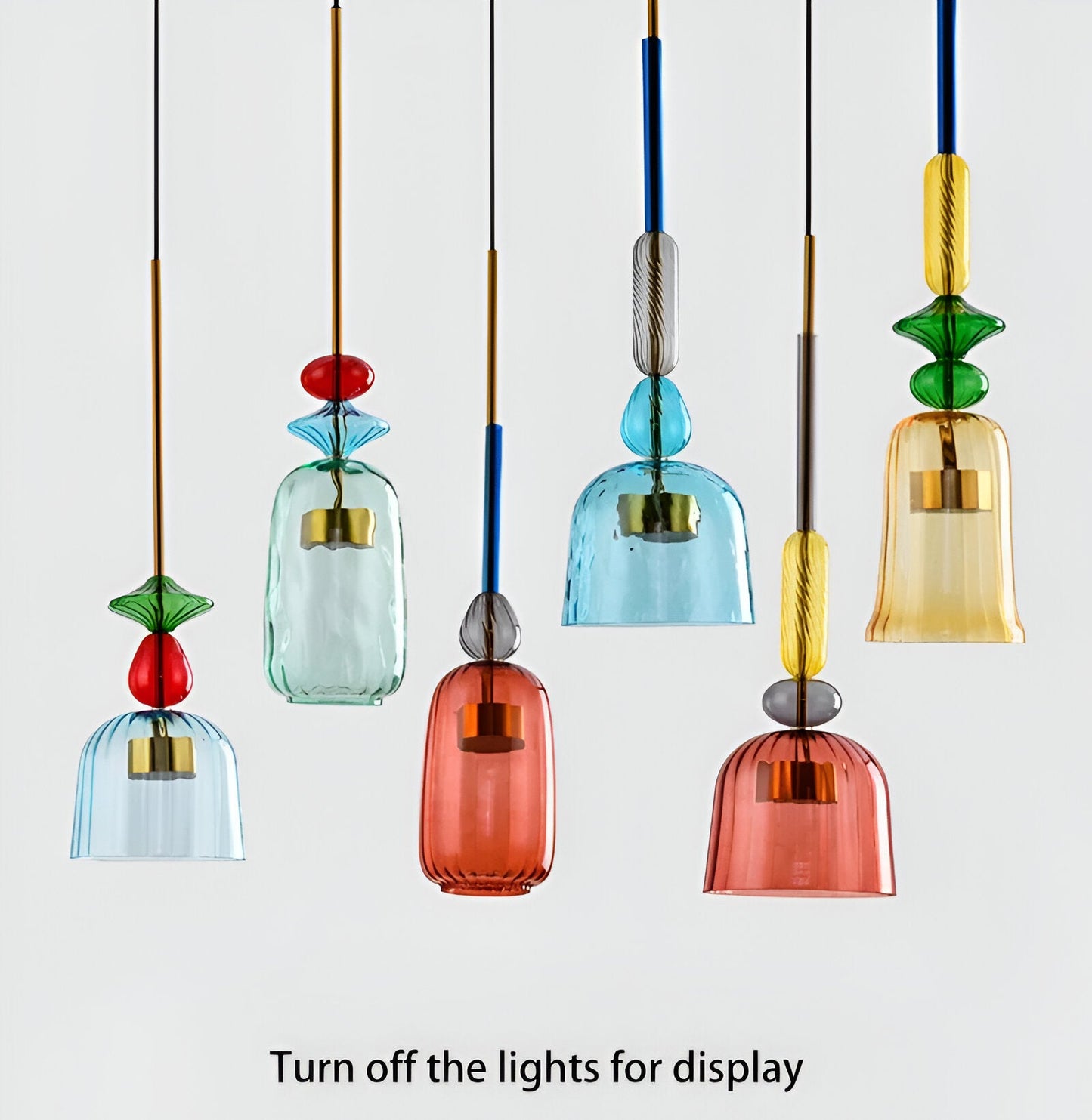 Spectrafuse hanglamp - veelkleurige glazen hanglamp - nordic macaron decoratieve verlichting