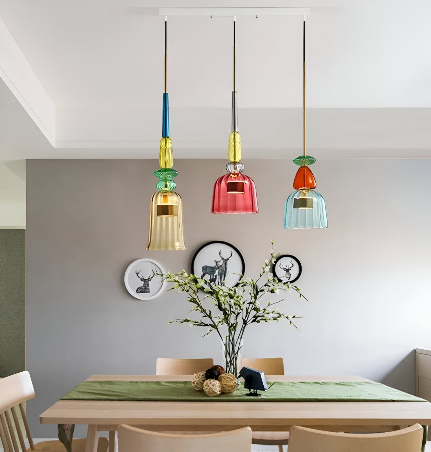 Spectrafuse hanglamp - veelkleurige glazen hanglamp - nordic macaron decoratieve verlichting