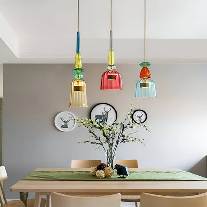 Spectrafuse hanglamp - veelkleurige glazen hanglamp - nordic macaron decoratieve verlichting