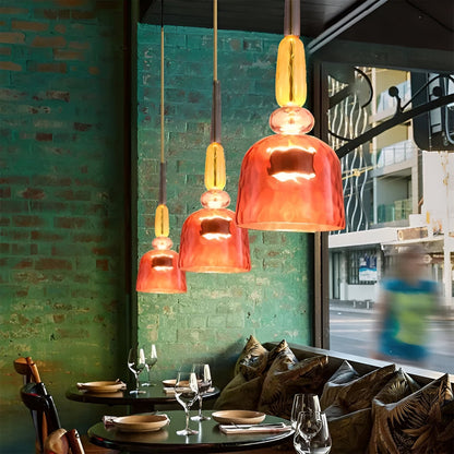 Spectrafuse hanglamp - veelkleurige glazen hanglamp - nordic macaron decoratieve verlichting