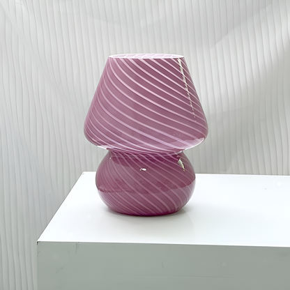 Striped Glow - een handgeblazen gestreepte glazen tafellamp