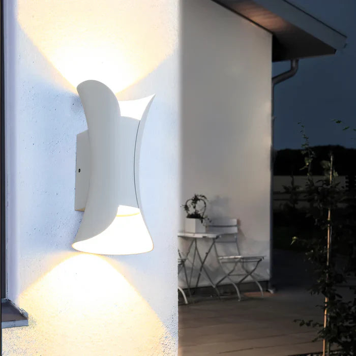 TwinBeam wandlamp - dubbele kop led wandlamp - zwart/goud waterdichte buitenlamp