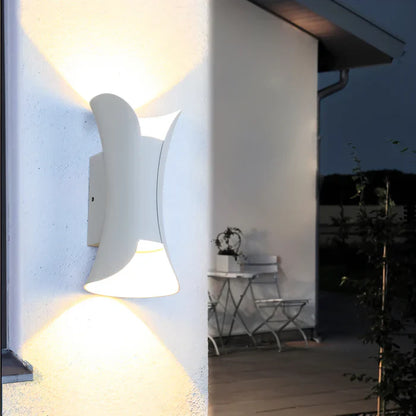 TwinBeam wandlamp - dubbele kop led wandlamp - zwart/goud waterdichte buitenlamp