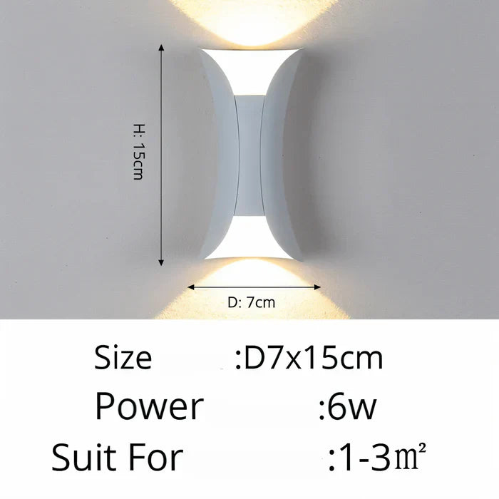 TwinBeam wandlamp - dubbele kop led wandlamp - zwart/goud waterdichte buitenlamp