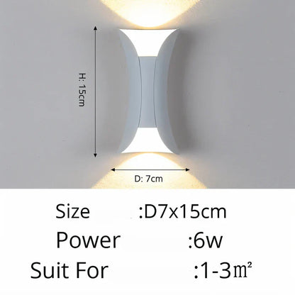 TwinBeam wandlamp - dubbele kop led wandlamp - zwart/goud waterdichte buitenlamp
