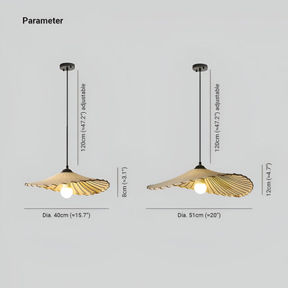 Japanse koepel hanglamp - witte stoffen kroonluchter - erstelbare hanglamp