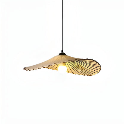 Japanse koepel hanglamp - witte stoffen kroonluchter - erstelbare hanglamp
