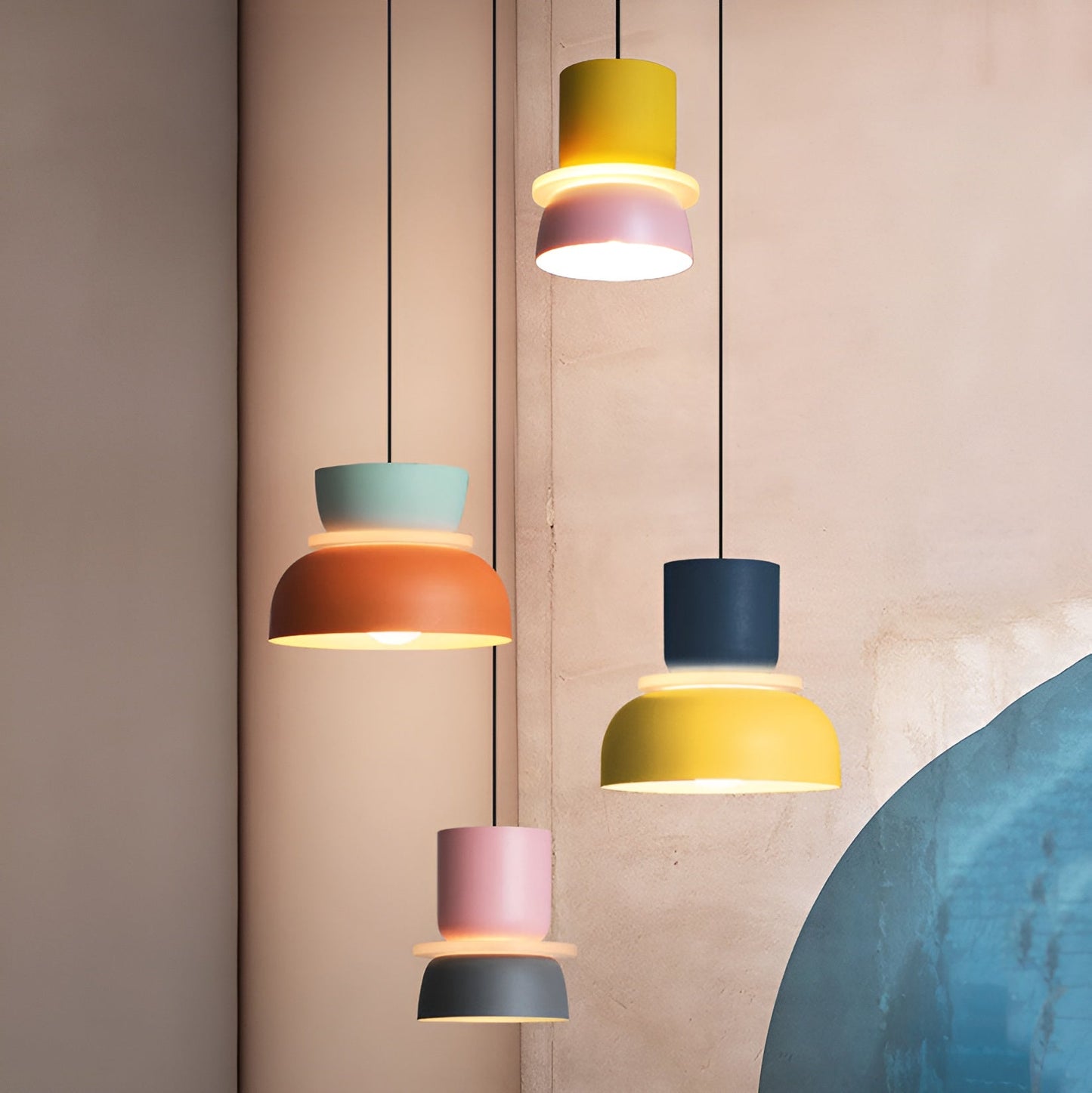 VividGlow - levendige metalen macaron led hanglamp