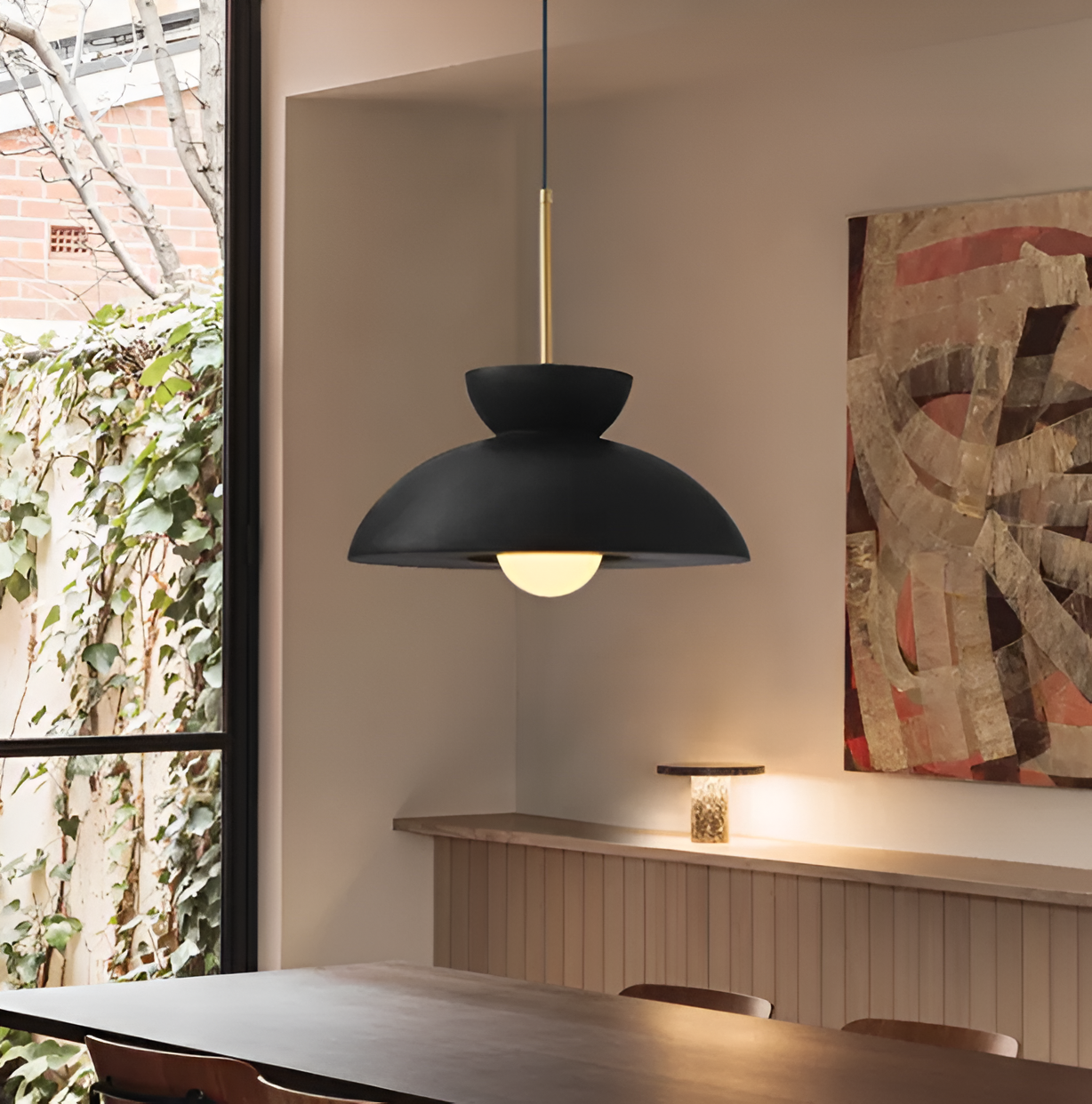 Wabi Sabi - geometrische led hanglamp van hars - wabi sabi minimalistische hanglamp