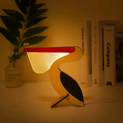 Wildlife lamp - houten acryl dierentafellamp led-nachtlampje