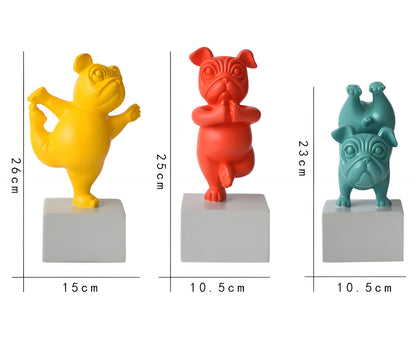 Yoga Paws - abstract yoga buldog beeldje voor speelse huishoudens