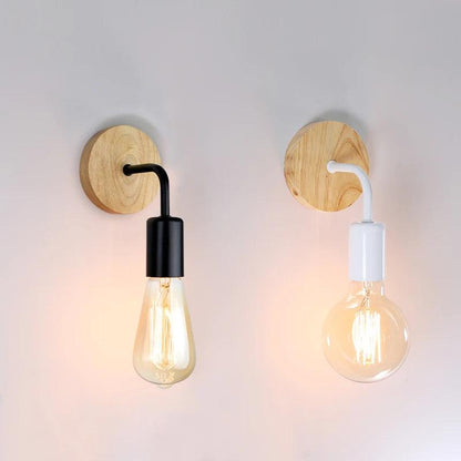 Houten wandlamp
