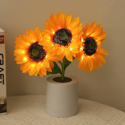 Glinsterende zonnebloemlamp