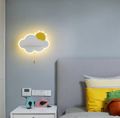 CloudLumi | LED wandlamp voor jongens en meisjes in de kinderkamer | Wandlamp met wolkendesign