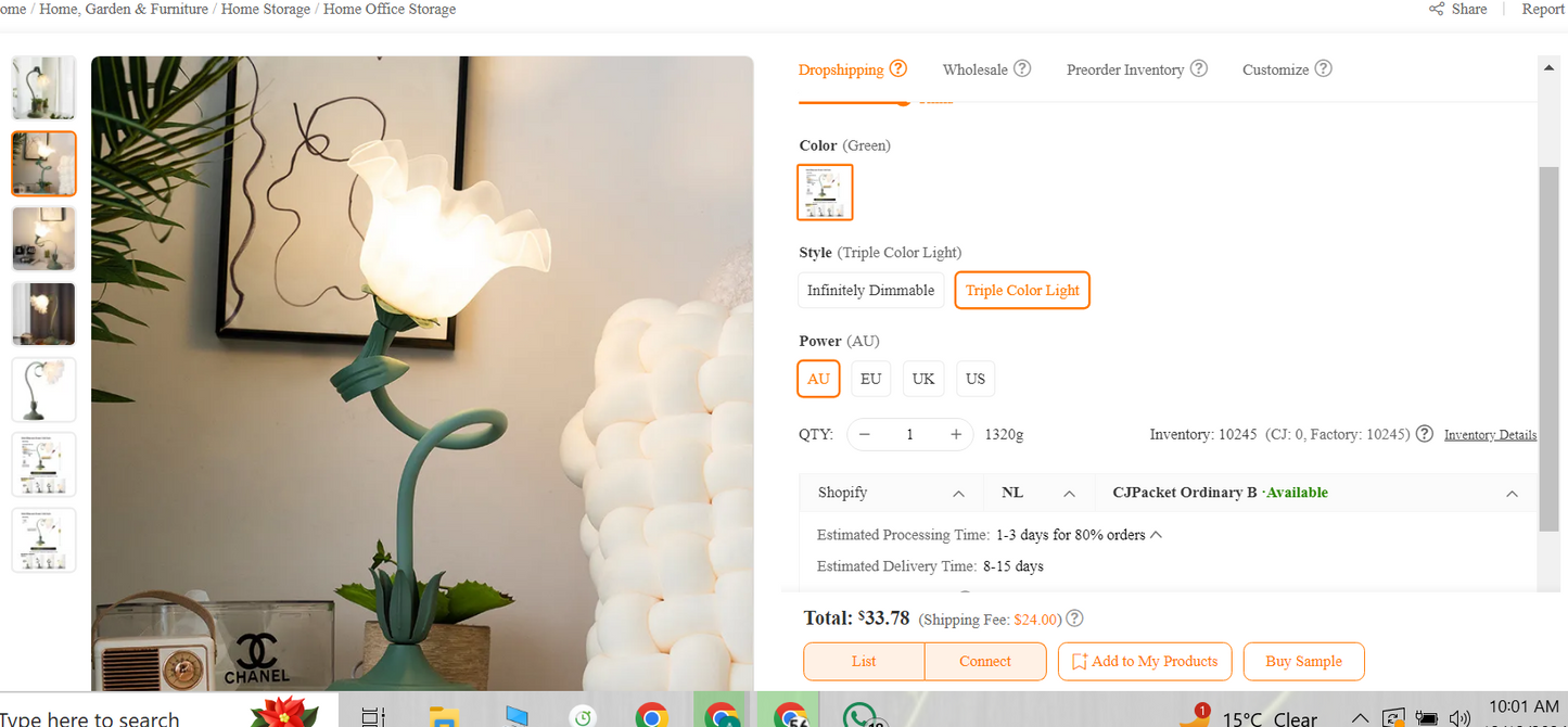 Gouden oplaadbare led vergrotende spiegel voor make-up en badkamer