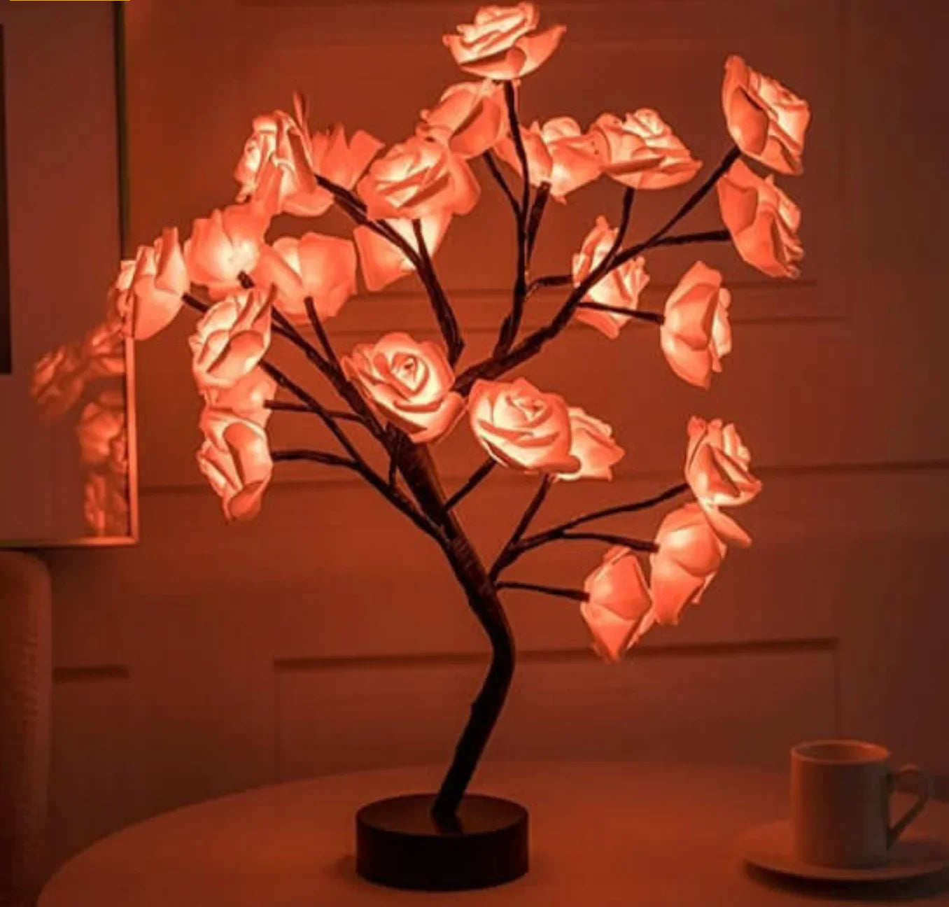 Charmante rozenboom - draadloze LED-batterij tafellamp woonkamer