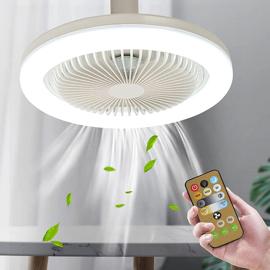 Plafondventilator met licht, in iedere lamphouder te schroeven, met afstandsbediening