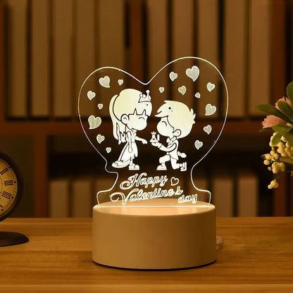 Valentijnsdag acryl LED-lamp