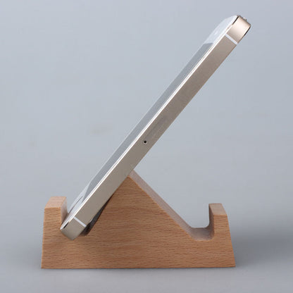 Creatieve mobiele telefoonhouder van beukenhout – met muntvakje en gravure
