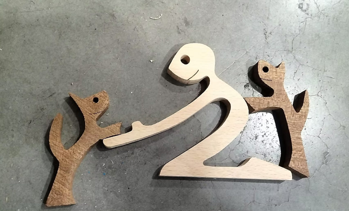 Houten puppy's Scandinavische decoratie