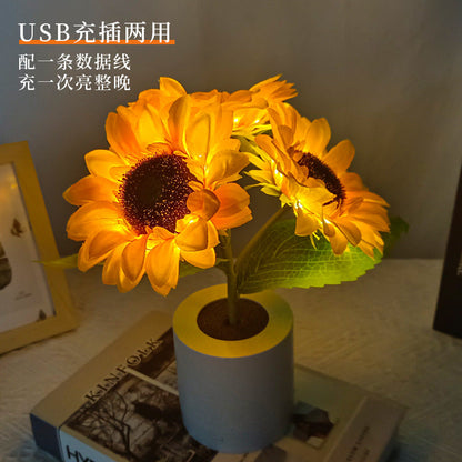 Glinsterende zonnebloemlamp