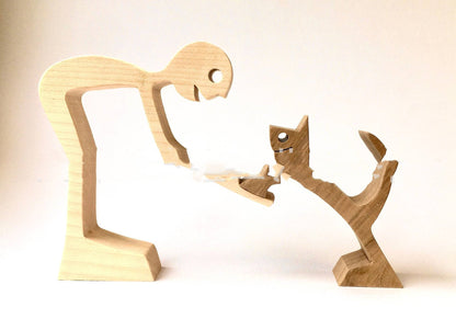 Houten puppy's Scandinavische decoratie