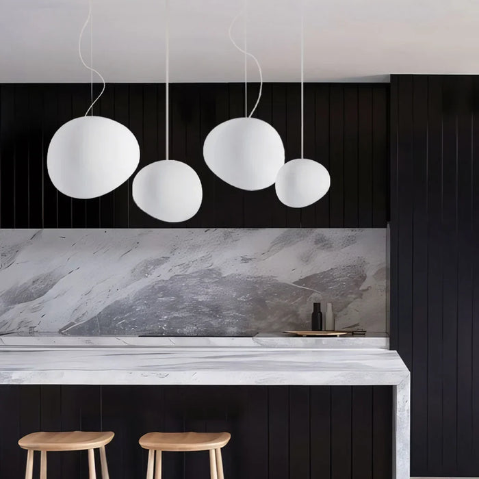 Witte kiezel hanglamp