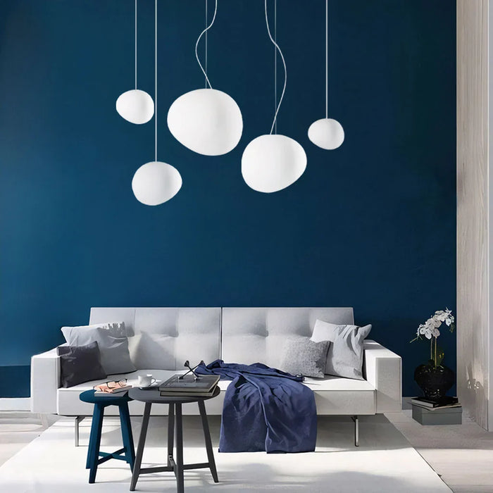 Witte kiezel hanglamp
