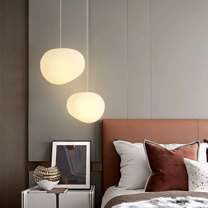 Witte kiezel hanglamp
