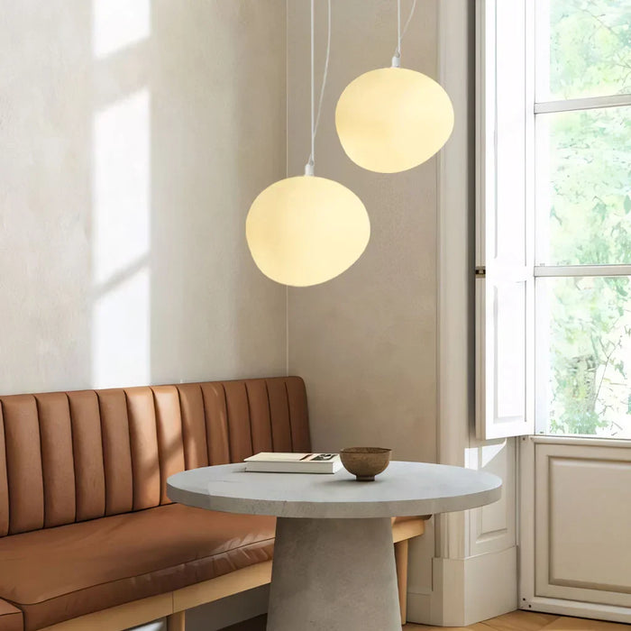 Witte kiezel hanglamp