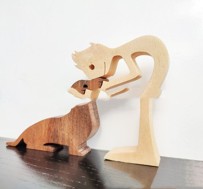 Houten puppy's Scandinavische decoratie