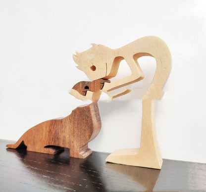 Houten puppy's Scandinavische decoratie