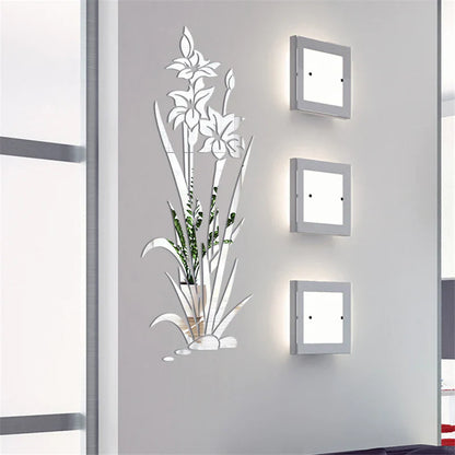 3D muursticker bloem kristal gras