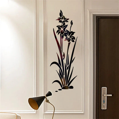 3D muursticker bloem kristal gras