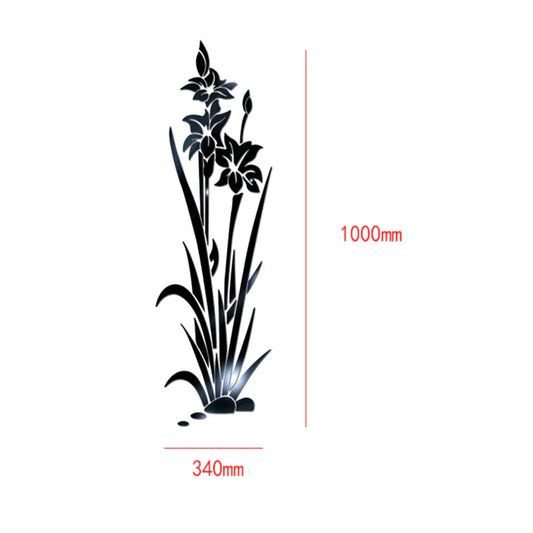 3D muursticker bloem kristal gras