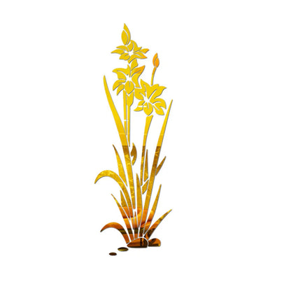 3D muursticker bloem kristal gras