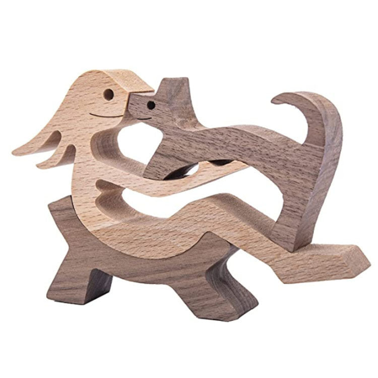 Houten puppy's Scandinavische decoratie