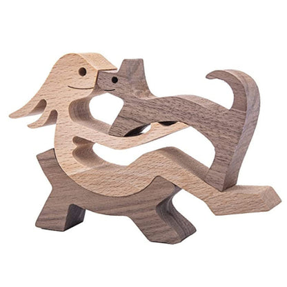 Houten puppy's Scandinavische decoratie