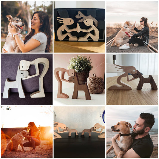 Houten puppy's Scandinavische decoratie