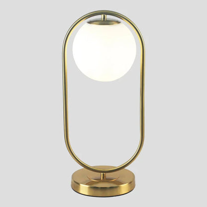 Gouden design tafellamp met matglas - gene