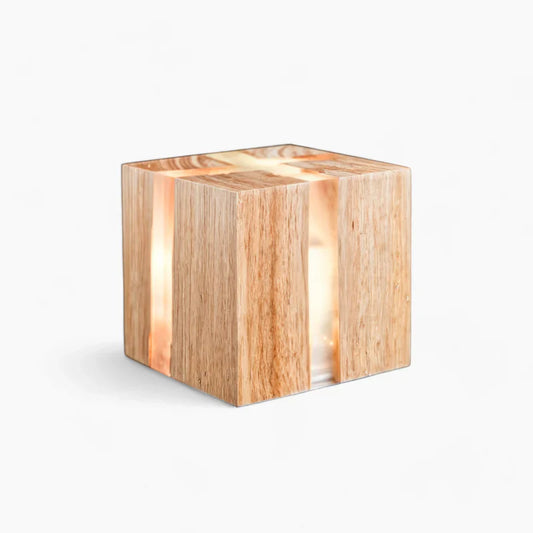 Moderne knisperende houten tafellamp