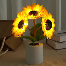 Glinsterende zonnebloemlamp