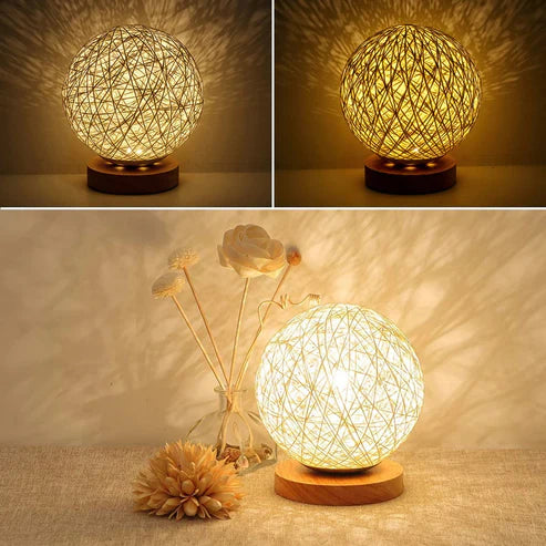 MoonLuxe | handgemaakte dimbare rotan tafellamp