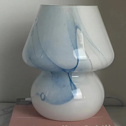 Glazen paddestoellamp - Vintage LED-verlichting voor slaapkamer en huisdecoratie