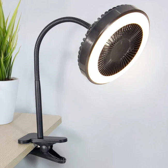 Draagbare 2-in-1 ventilator met leds en clip - mani