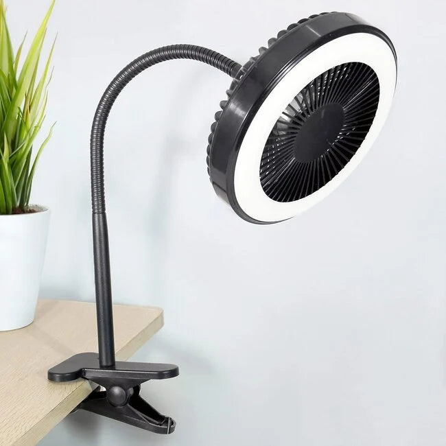 Draagbare 2-in-1 ventilator met leds en clip - mani