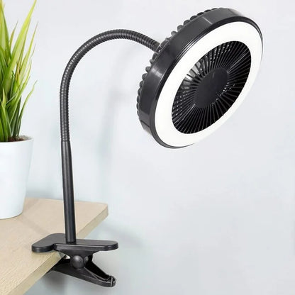 Draagbare 2-in-1 ventilator met leds en clip - mani