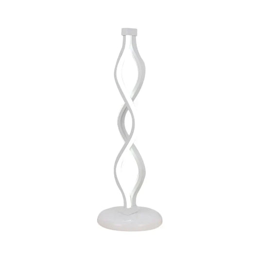 Lichte elegantie - witte spiraalvormige led-tafellamp