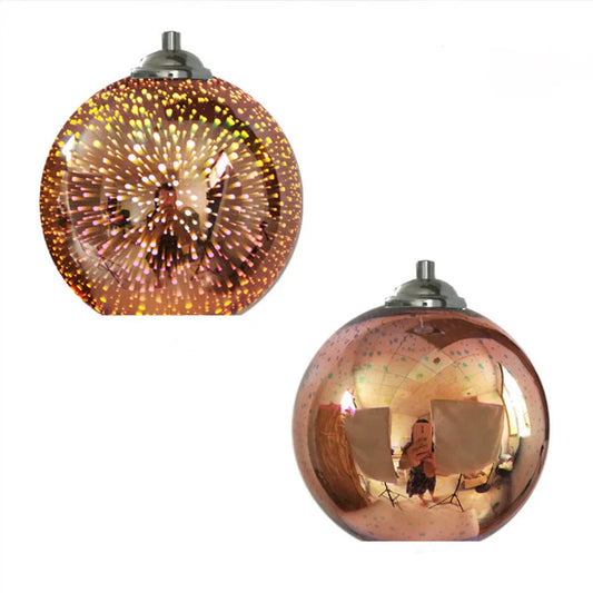 Moderne creatieve 3D kleurrijke vuurwerkglazen koepelhanglamp met 1 lichtpunt