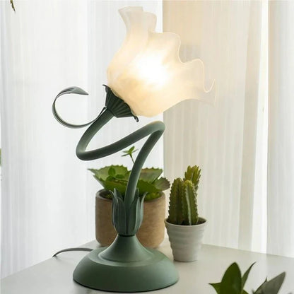 Vintage verstelbare bloemen tafellamp